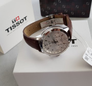 TISSOT PRC 200 Chronograph Silver Dial Brown Leather Men's Watch