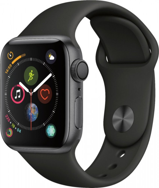 Apple Watch Series 4 (GPS) 40mm Space Gray Aluminum Case with Black Sport Band