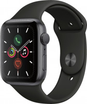 Apple Watch Series 5 (GPS) 44mm Space Gray Aluminum Case with Black Sport Band