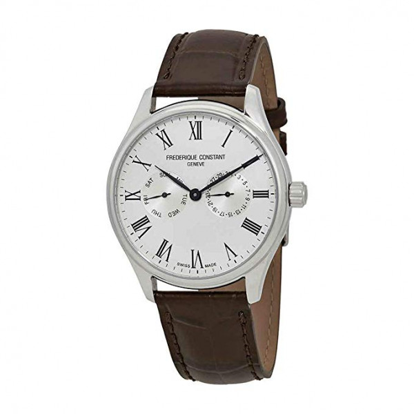 FREDERIQUE CONSTANT Classics Silver Dial Men's Brown Leather Watch