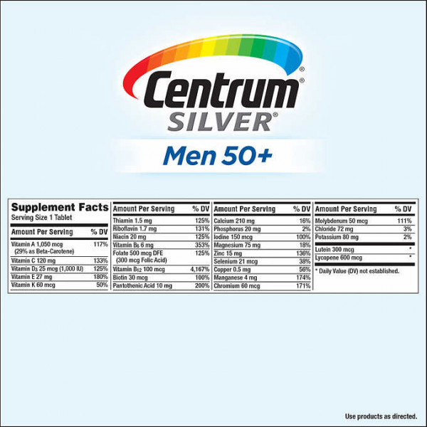 Vitamin tổng hợp Centrum Silver cho nam giới trên 50 tuổi, 275 viên