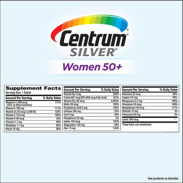 Vitamin tổng hợp Centrum Silver cho nữ giới trên 50 tuổi, 275 viên