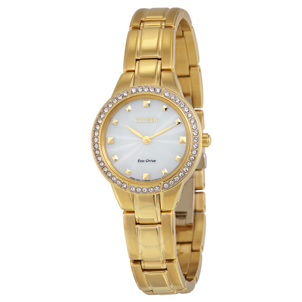 CITIZEN Silhouette Crystal Champagne Dial Gold Ladies Watch