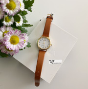 Đồng Hồ Nữ Citizen Chandler Eco-Drive White Dial Brown Leather
