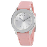 MOVADO Bold Silver Dial Pink Silicone Ladies Watch