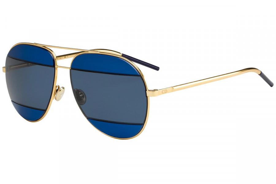 Split Blue Mirror Aviator Unisex Sunglasses DIORSPLIT2 000/KU