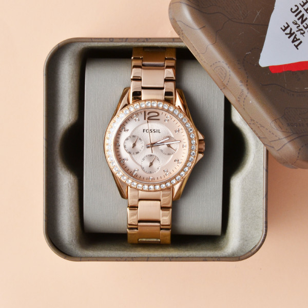 FOSSIL Riley Multifunction Rose Gold-plated Ladies Watch
