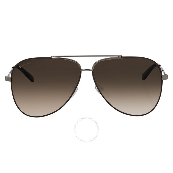 FERRAGAMO Brown Aviator Sunglasses SF131S 211 60