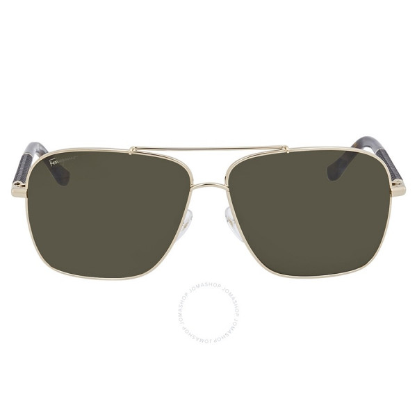 FERRAGAMO Green Square Sunglasses