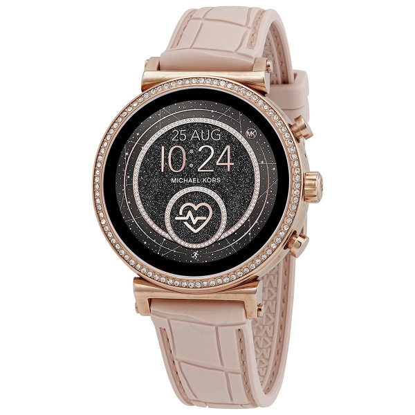 Michael Kors Gen 4 MKGO Smartwatch 43mm Aluminum Pink With Pink Silicone  Band MKT5070  Best Buy