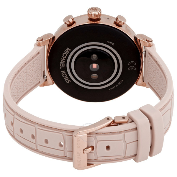 Best Buy Michael Kors Gen 4 Sofie Smartwatch 41mm Stainless Steel Pink  Croco Embossed Silicone MKT5068