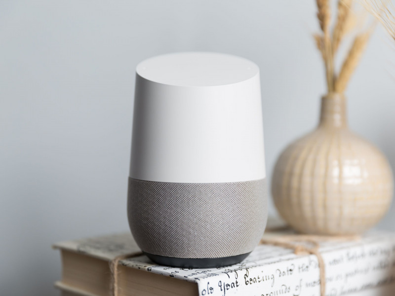 Google - Home - Smart Speaker with Google Assistant - White/Slate Model:HomeSKU:5578849 Rating, 4.5 out of 5 with 11457 reviews