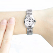 TISSOT PR100 White Dial Stainless Steel Ladies Watch