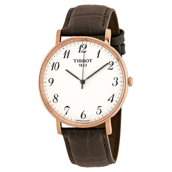 TISSOT Everytime Large Silver Dial Men's Watch, Brown