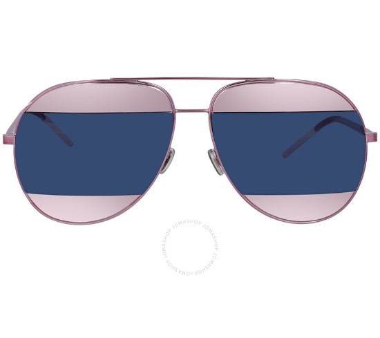 DIOR Split Violet, Blue Mirror Aviator Unisex Sunglasse