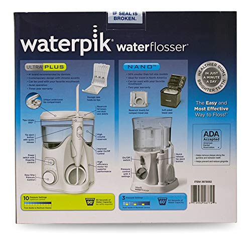 Bộ hai máy tăm nước Waterpik Waterflosser Ultra and Waterpik Traveler Flosser kèm 12 phụ kiện và túi đựng du lịch